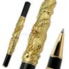 Jinhao Металлическая Золотая Ручка-роллер с рельефной гравировкой Восточного Дракона, Профессиональные Офисные Канцелярские Товары для Письма