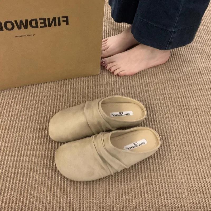 Высококачественная женская обувь Baotou женские тапочки модные однотонные повседневные тапочки женские тапочки с открытой пяткой плоские тапочки