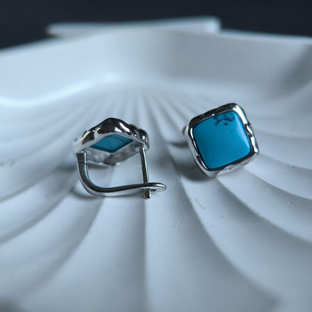 Silver Earrings with Turquoise (60002227)