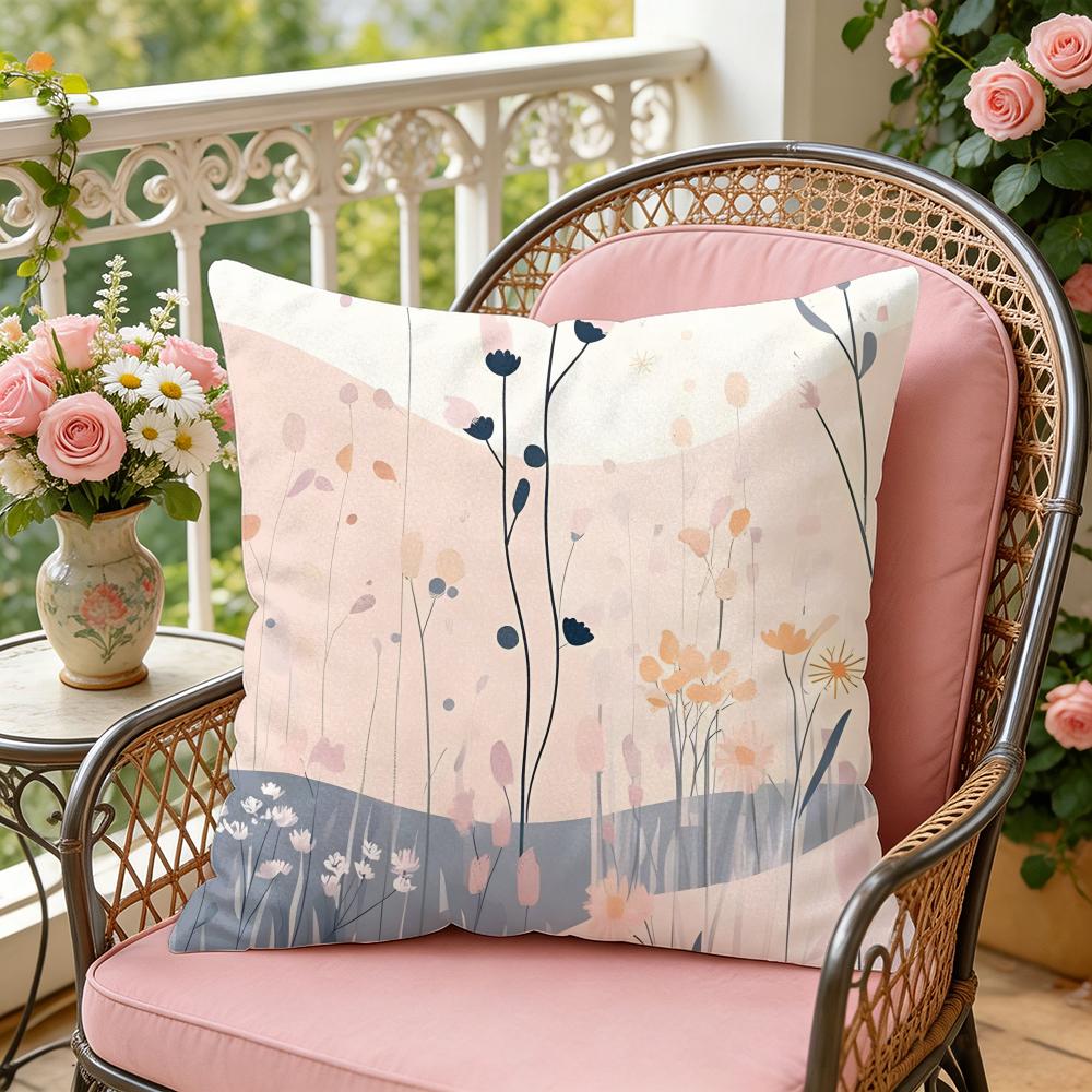 Little Flowers Cushion Cover Soft Plush Throw Pillow Cover DoubleSided Decorative Cushion Case Sofa Bedroom Home Decor