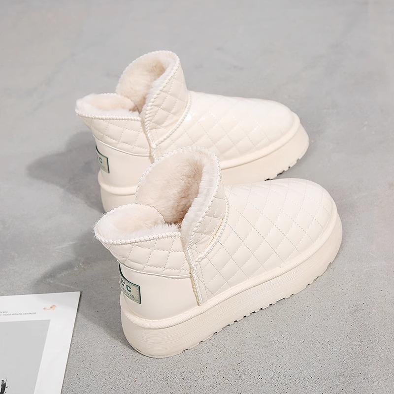 Женские зимние сапоги 2025 новые короткие сапоги в иностранном стиле утолщенные зимние теплые бархатные сапоги-хлебушки