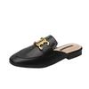 Genuine Leather British Style Muller Shoes Women's Summer 2025 New Shopping Mall with the Same Bag Head Retro Ins Wear Half Slippers