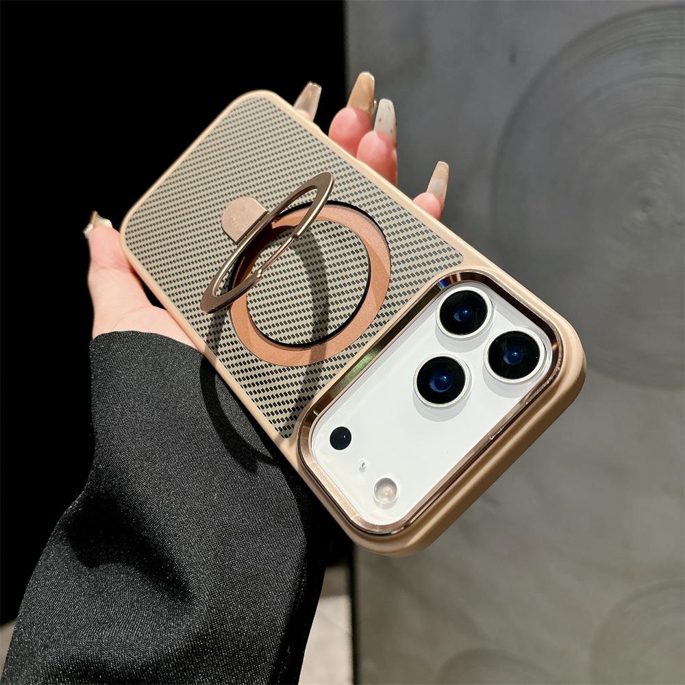 Магнитный держатель-подставка Armor из углеродного волокна, матовый чехол для iPhone 17 Air 16 15 14 Plus 13 12 11 Pro Max, чехол-держатель для Magsafe