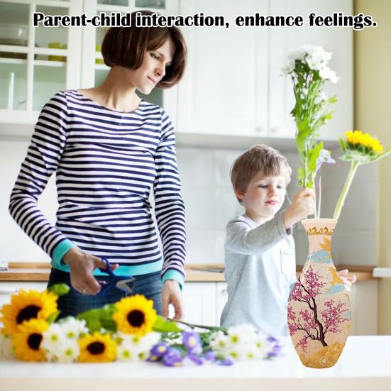 3D-ваза-пазл для взрослых, ваза-пазл «сделай сам», 160 деталей вазы-пазла, ваза-пазл с цветочной тематикой, подарок на новоселье, украшение для дома