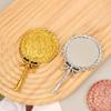 Portable Vintage Handheld Makeup Mirror Hand Hold Round Cosmetic Mirrors European Style Noble Ancient Court Mirror Beauty Tool