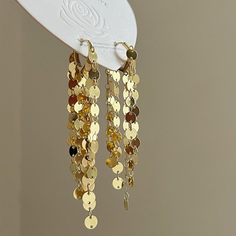 Блестящие серьги-кисточки, женские серьги с чувством высокого класса, легкие роскошные аксессуары для ушей в нишевом дизайне