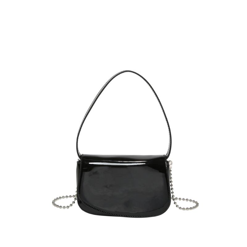 Лаковая кожа, модная зеркальная однотонная трендовая сумка для подмышек, женская сумка 2024, новая цепочка в западном стиле на одно плечо, через плечо, внешняя торговля