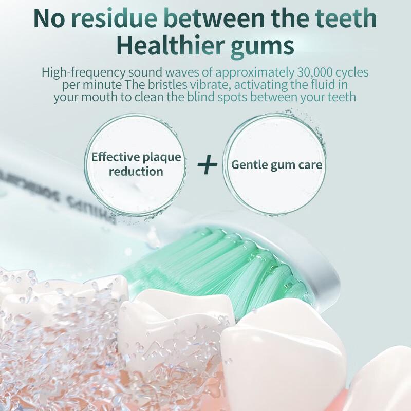 Philips Электрическая зубная щетка Национальный стандарт для взрослых Зубная щетка с мягкой щетиной Sonic Vibration HX2422 Двухскоростной режим 1 ручка щетки 1 насадка щетки