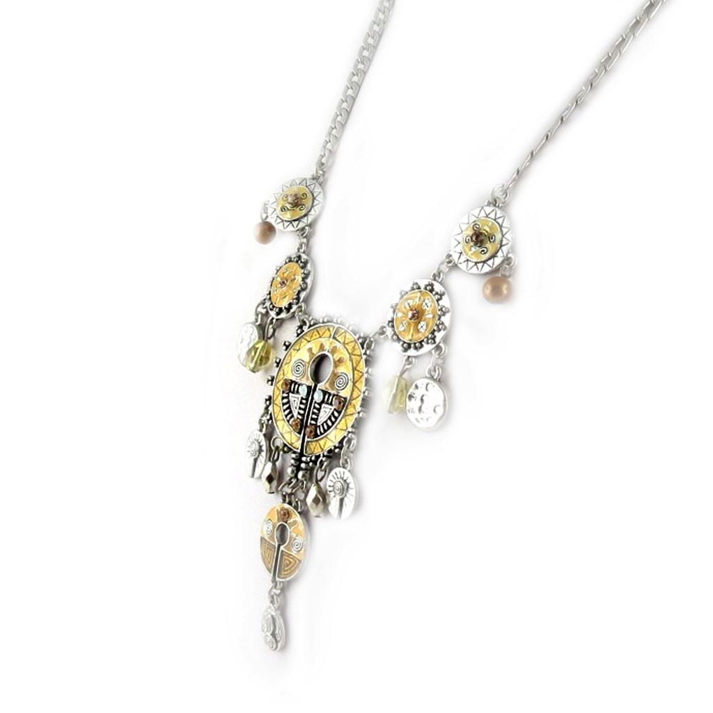 Les Trésors De Lily [D8938] - Дизайнерское колье «Воспоминания о прошлом» серебристо-бежевый