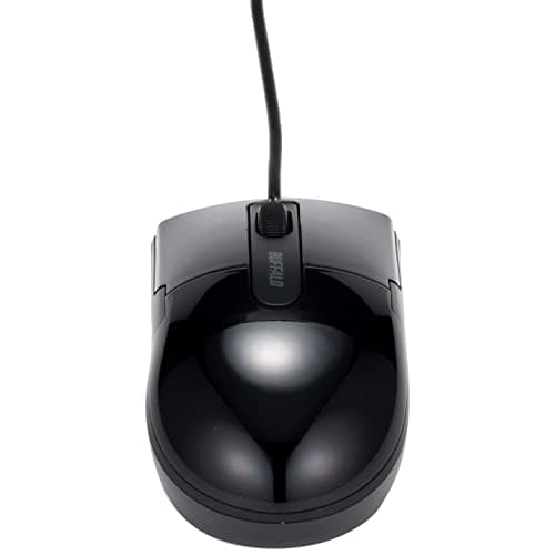 BUFFALO Wired BlueLED Mouse Quiet/3 Buttons/S Size Black BSMBU26SSBK