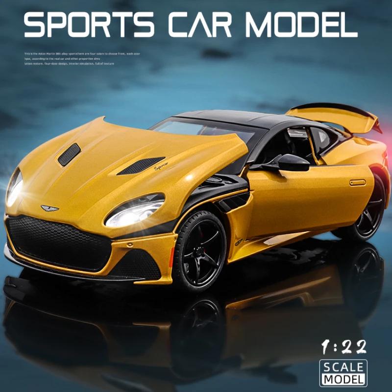 Новый 1:24 Aston Martin Superlagera литые игрушечные машинки из сплава Металлическая игрушечная модель автомобиля Звук и свет Коллекция детских игрушек