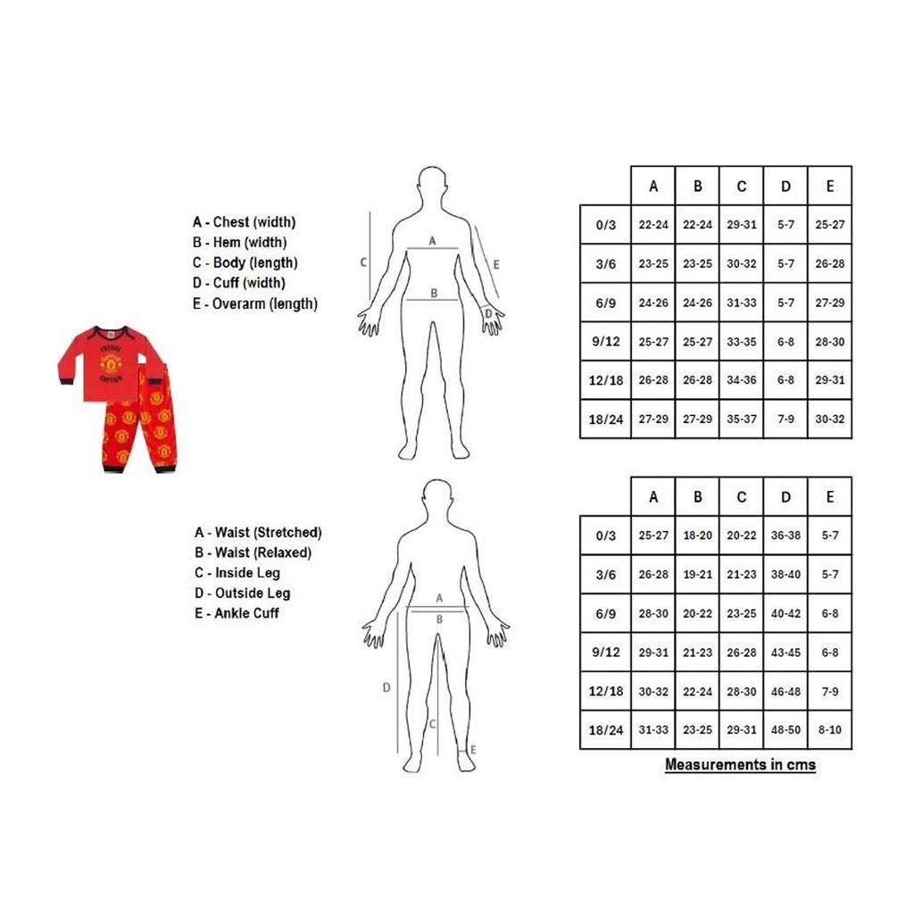 Manchester United FC Baby Boys Crest Long Pyjama Set