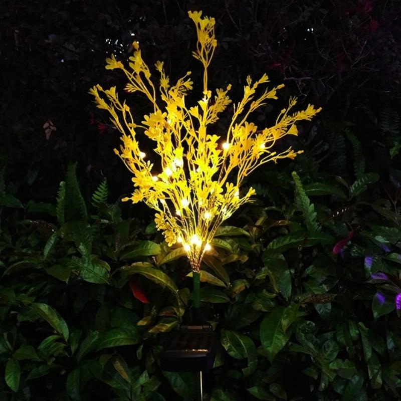 2 шт. светодиодный солнечный водонепроницаемый частный садовый наземный светильник для цветов канолы уличный солнечный светильник для цветов канолы водонепроницаемый сад