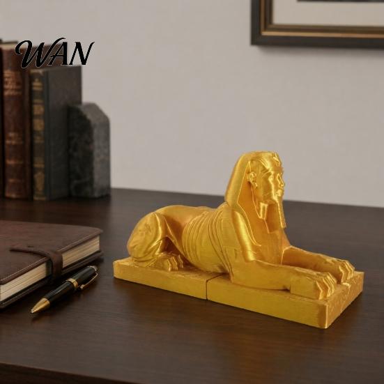 Ancient Egypt Statue Egyptian Sphinx Collectible Figurine, 3D Printed Mini Statue, Office Desk Decoration Vintage Souvenir Ornament for Home
