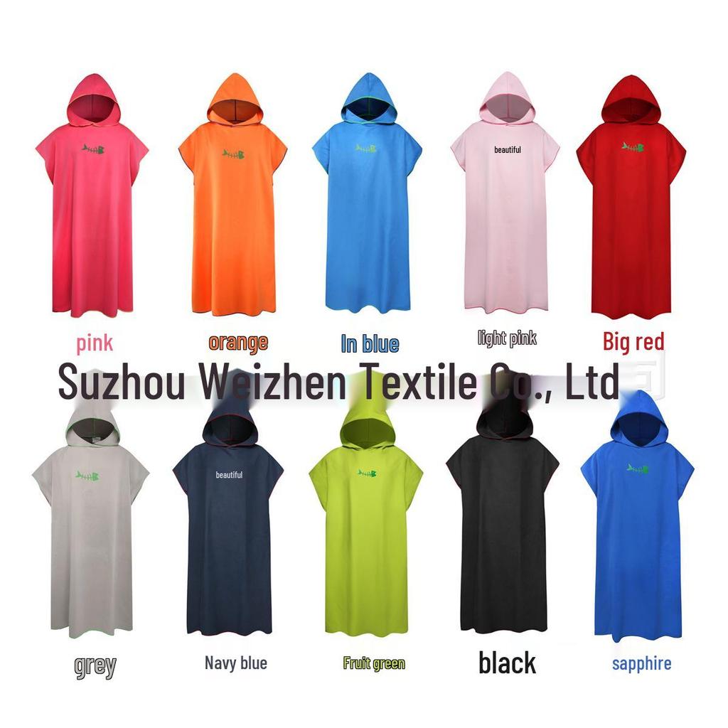 Двустороннее флисовое пляжное пончо: Носимый халат-полотенце для пляжа и дайвинга.