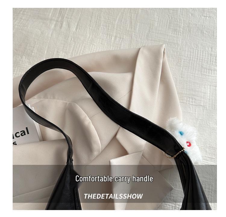 Oily Leather Large Slouchy Tote Bag: Women's 2024 Korean Style Casual Retro Spring Fashion, Large Capacity.