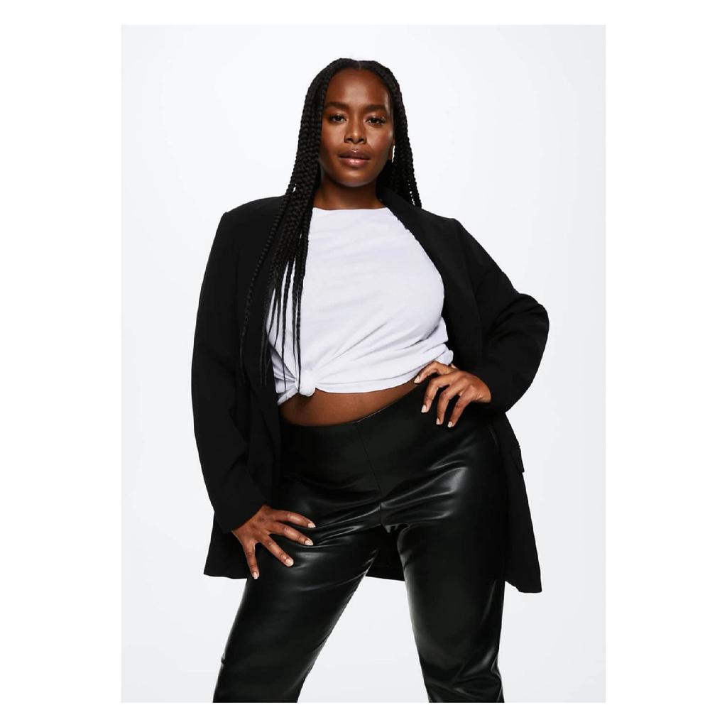 Leather Look Legging With Slits On The Legs