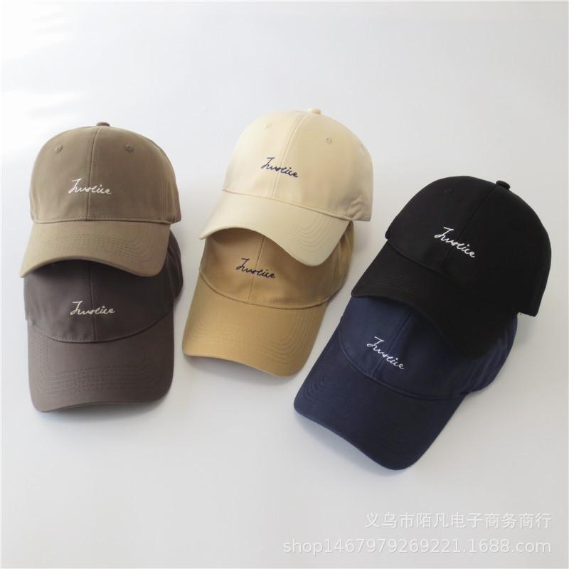 Simple letter embroidered hat female versatile face small baseball cap four seasons couple cap male tide