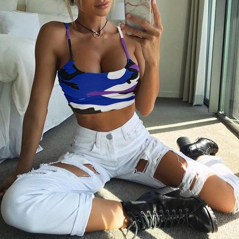 Женский топ-труба с принтом «Коготь дьявола» и подтяжками, открывающий пупок