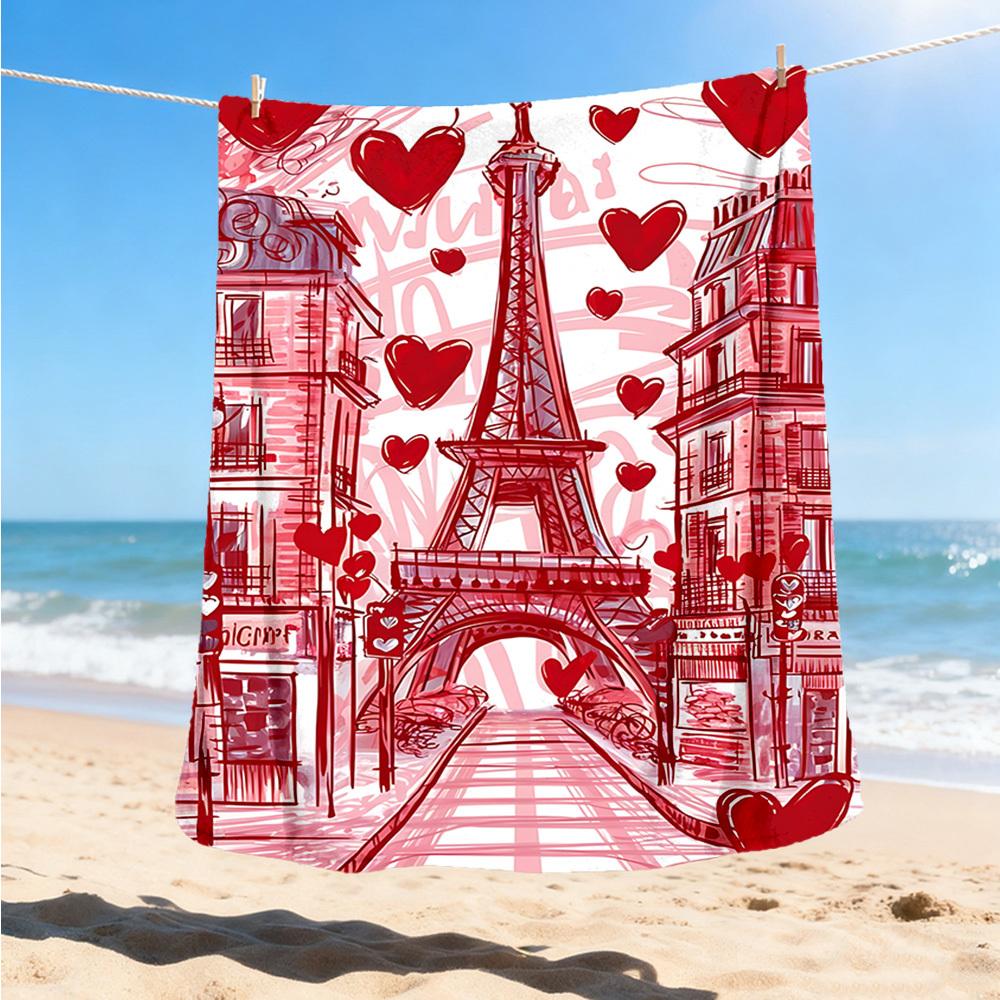 1pc Eiffel Tower, Paris Outdoor Blanket - Lightweight Flannel Throw For Travel, Camping, Livingroom, Couch, Chair yy251114220