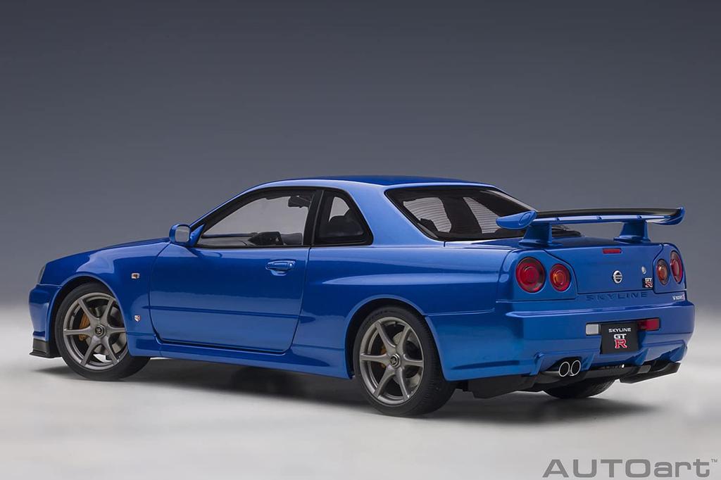 AUTOart Nissan Skyline V Spec II Bayside Blue Finished Product 77408 1/18 GT-R (R34)