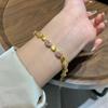 Elegant Vintage-Inspired Handcrafted Bracelet Women With Oval Crystal Bead Copper Base Gold/White Gold/Champagne Finish