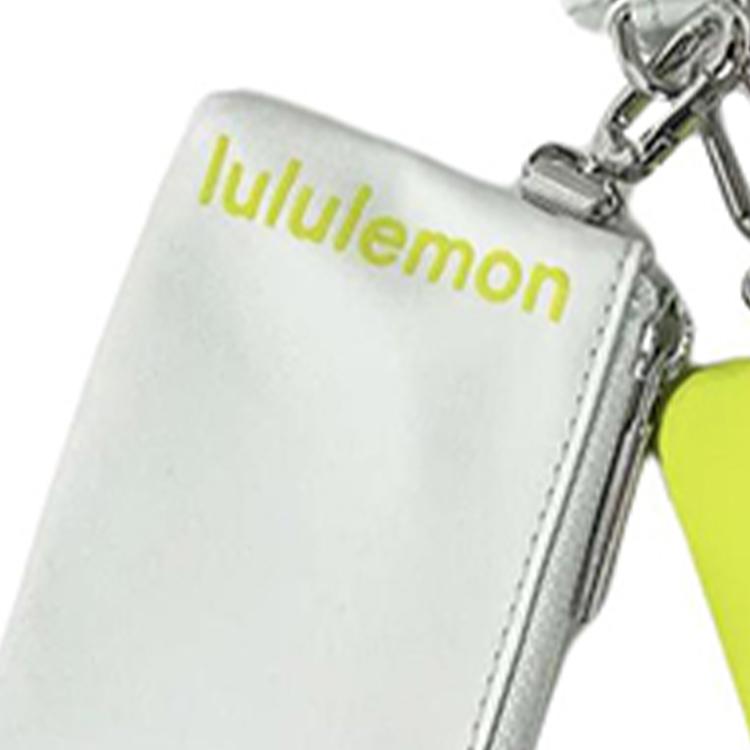 Lululemon Двойной кошелек с логотипом бренда, нейлоновый кошелек-клатч, женский кошелек, флуоресцентно-желтый LW9FK2S