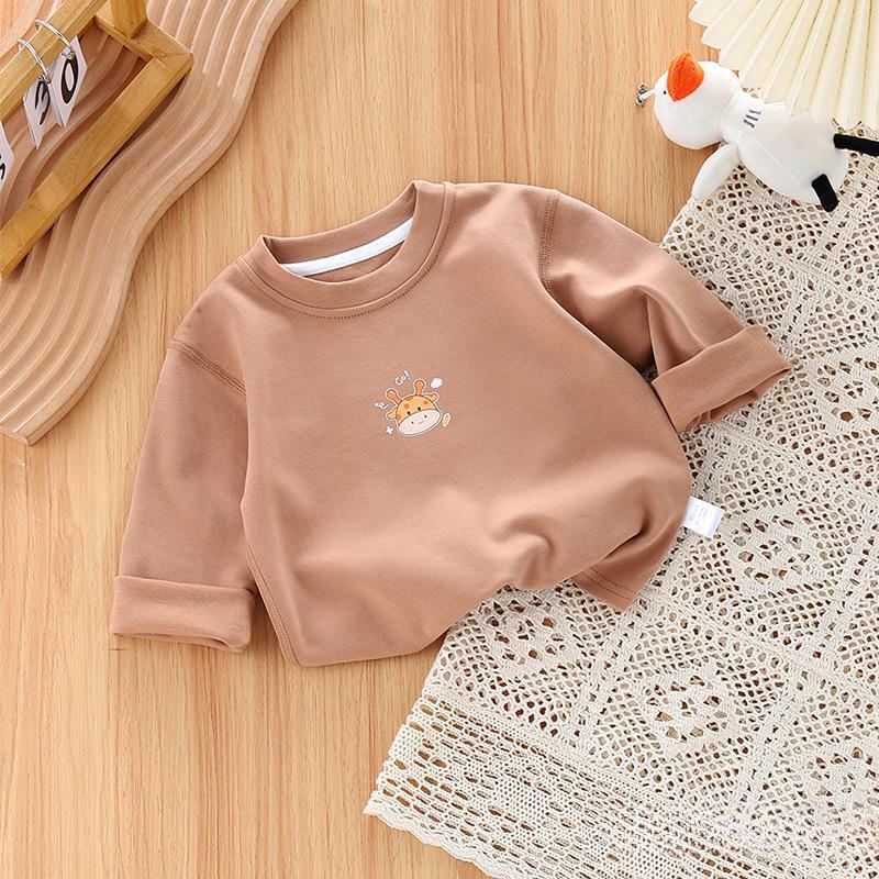 Детские нижние рубашки, весенне-осенние детские футболки с длинными рукавами, осенняя одежда из чистого хлопка, топы для мальчиков и девочек до года, детские