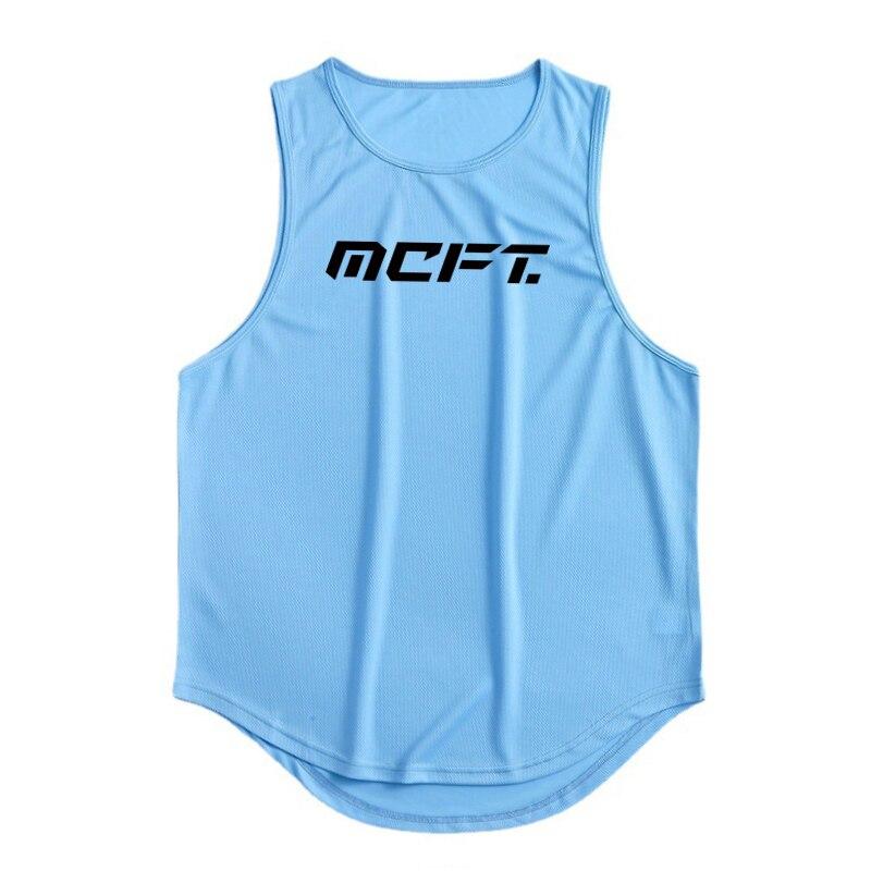 Muscleguys Summer Fitness Sweat-absorbing Breathable Sleeveless T-shirt Fashion Brand Printing Vest Men's Outer Wear Street Fashion Tops