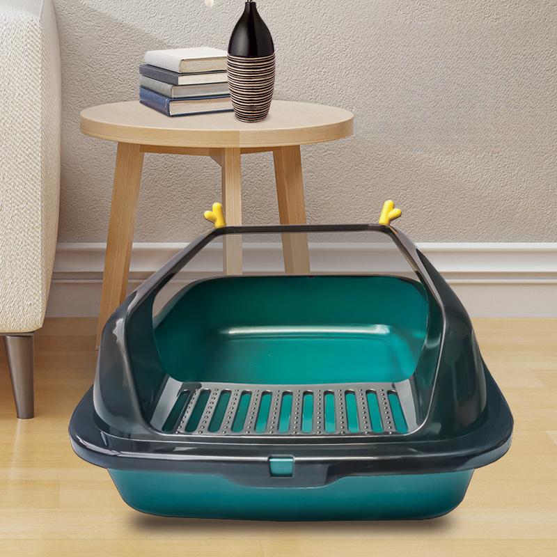 Кошачий туалет с защитой от брызг, полузакрытый съемный туалет с высоким ограждением