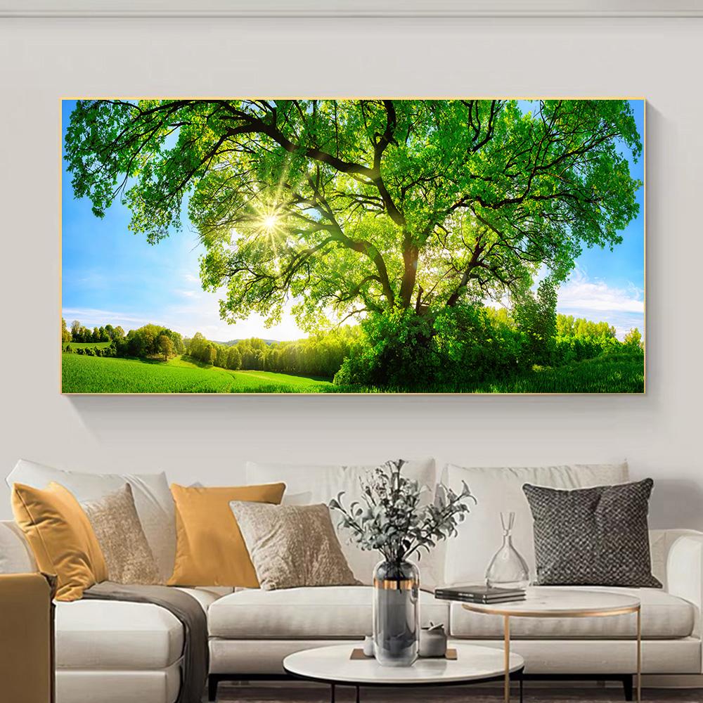 Пейзаж Лес Дерево Холст Картина Солнечные Плакаты и принты Настенные Художественные Фотографии для Гостиной Современный Домашний Декор Без Рамки
