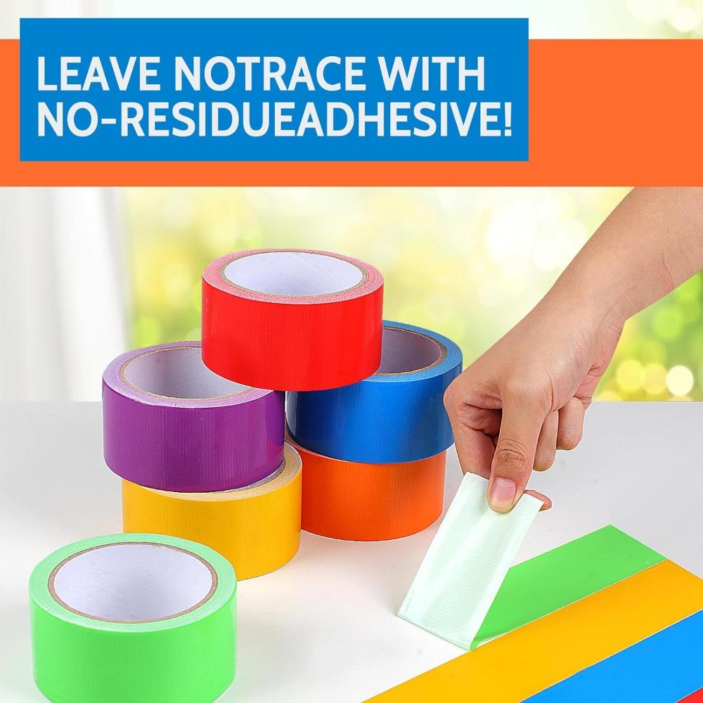 Rainbow Colored Duct Tape 30mm x 22 Yards Adhesive Tape Tear by Hand