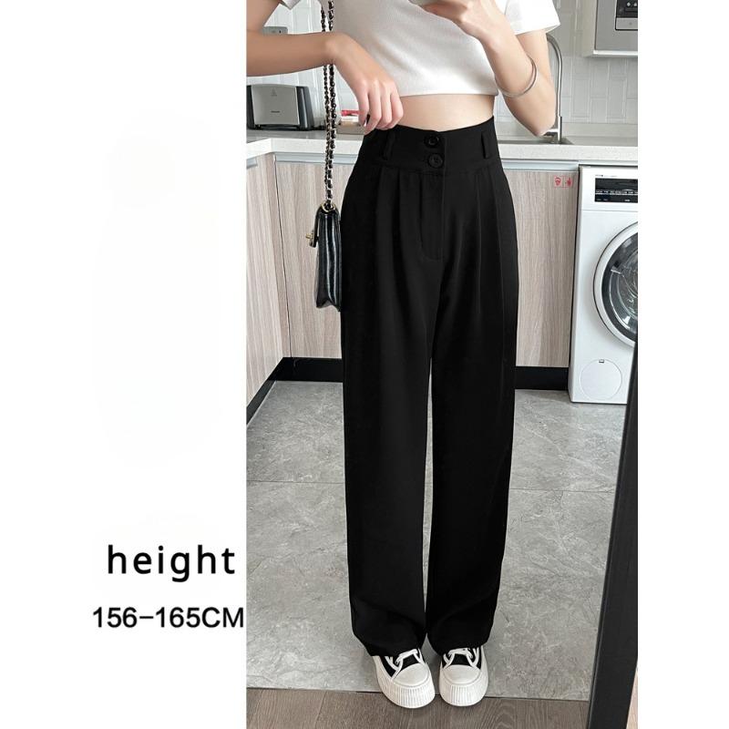 Широкие брюки для женщин, весенне-летний драпированный прямой костюм с высокой талией, тянущиеся брюки, повседневные брюки