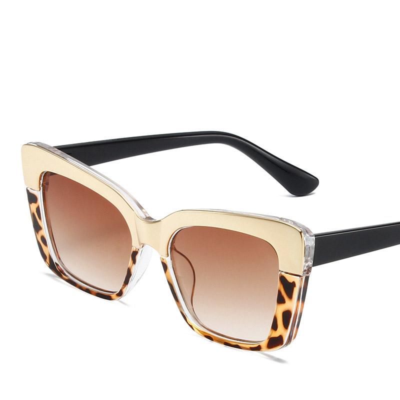 Non-polarized Sunglasses for Women Fashion Retro Cat-eye High-definition Fashionable Anti-blue Light Large Frame Casual Eyewear