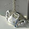 Silver Color Wing Cat Pendant Water Drop Necklace Punk Fashion Y2K Necklace  Women Girls