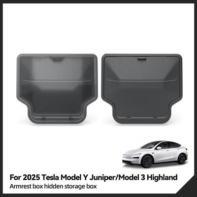 Для Tesla Model Y Launch 2025 Juniper/Model 3 Highland Автомобильный подлокотник Скрытый ящик для хранения Органайзер Аксессуары Уборка