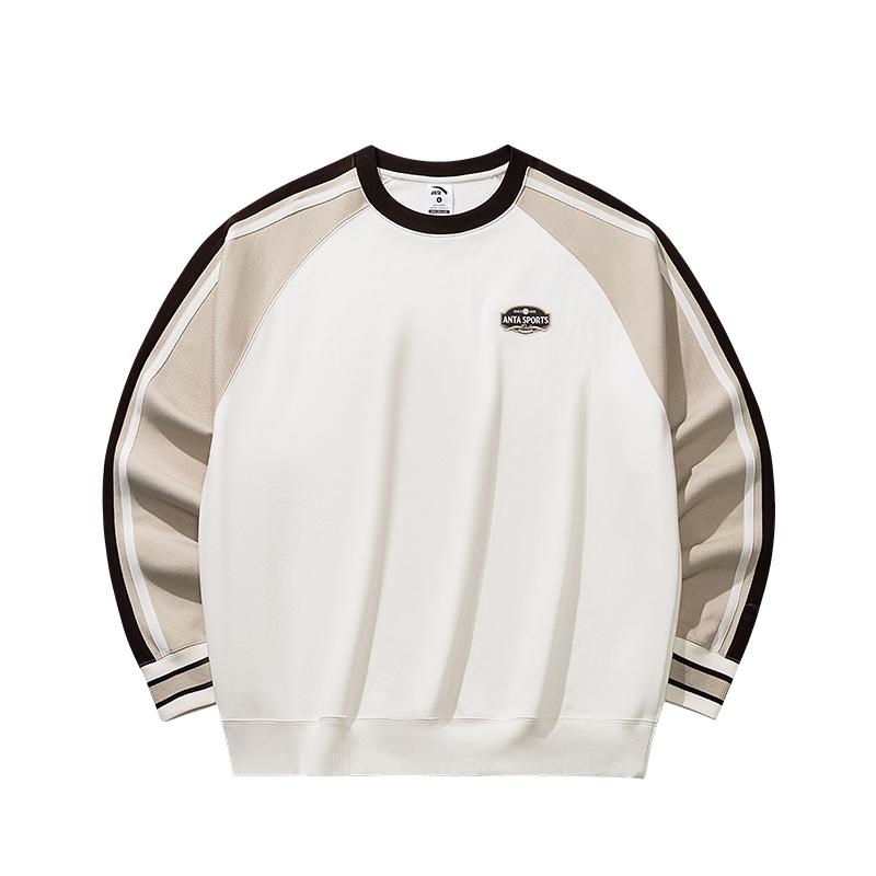 Men's ANTA Sweatshirts Unisex Ivory White Crew Neck Moderate