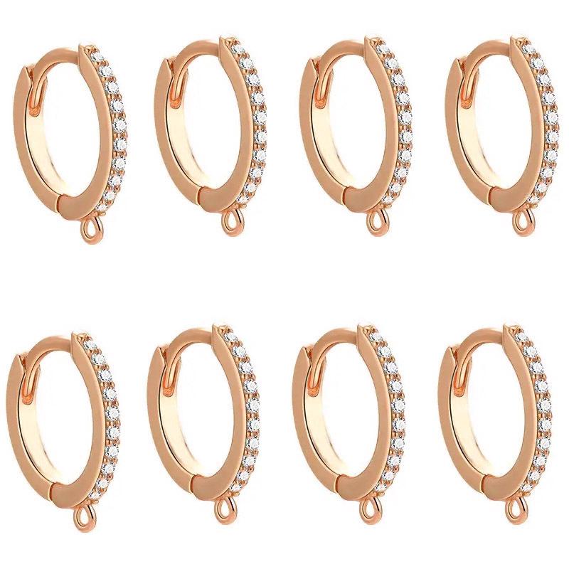 Zircon Circle Earrings: Hoop, Stud, Clip, and Hook Jewelry Making Accessories