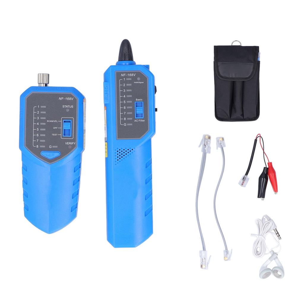 NF‑168V Network Cable Finder 650nm Red Light Anti Interference POE Ethernet CAT5 CAT6 Wire Tracer