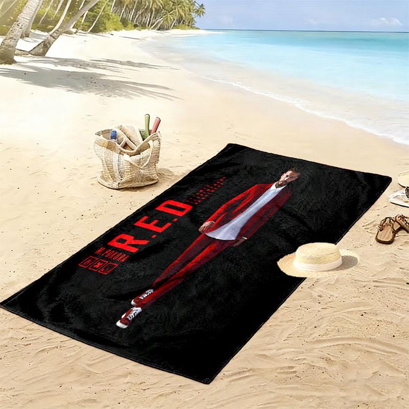 M Pokora Print Beach Towel, Large Soft Quick Dry Towel for Beach Camping Swimming