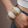 Smudging Irregular Wide Bracelet Bohemian Retro Hand Ring Exaggerated Acrylic Bangle  Decoration