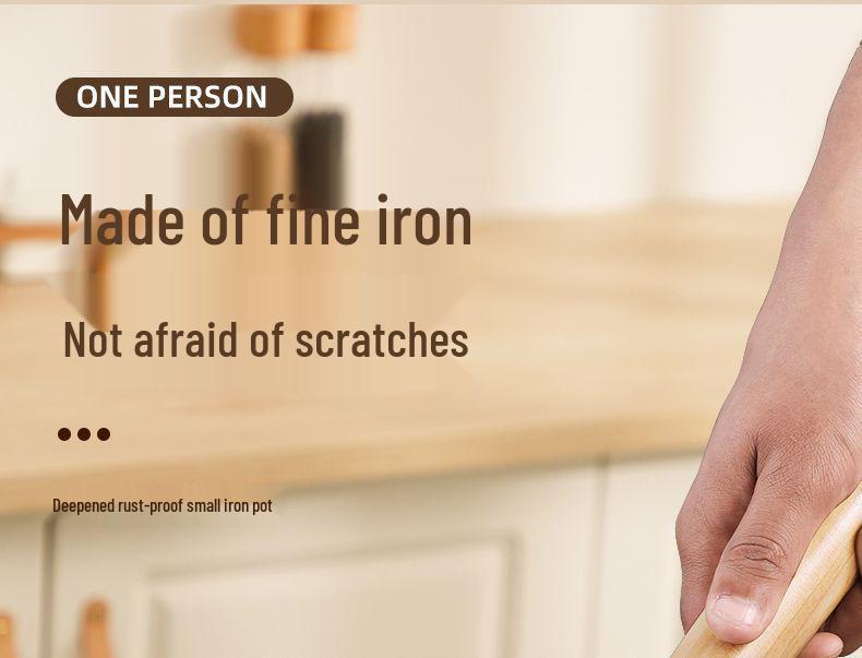 Multi-Use Mini Iron Wok: Non-Stick, Induction & Gas Compatible Flat Bottom Pan for Home & Outdoor Cooking