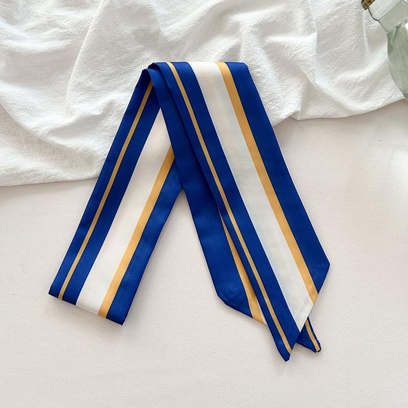 Woman Skinny Silk Scarf 90cm*6cm Long Hair Strip Silk Ribbon Small Neck Scarves Kerchief Lady Bag Handle Ribbon Scarf Tie