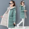 Женская зимняя новая модная свободная съемная шапка с хлопковой подкладкой куртка женская средняя и длинная толстая теплая хлопковая подкладочная куртка