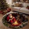 2D Flat Printed Christmas Rug Non-Slip Xmas Home Decor Christmas Doormat  Indoor