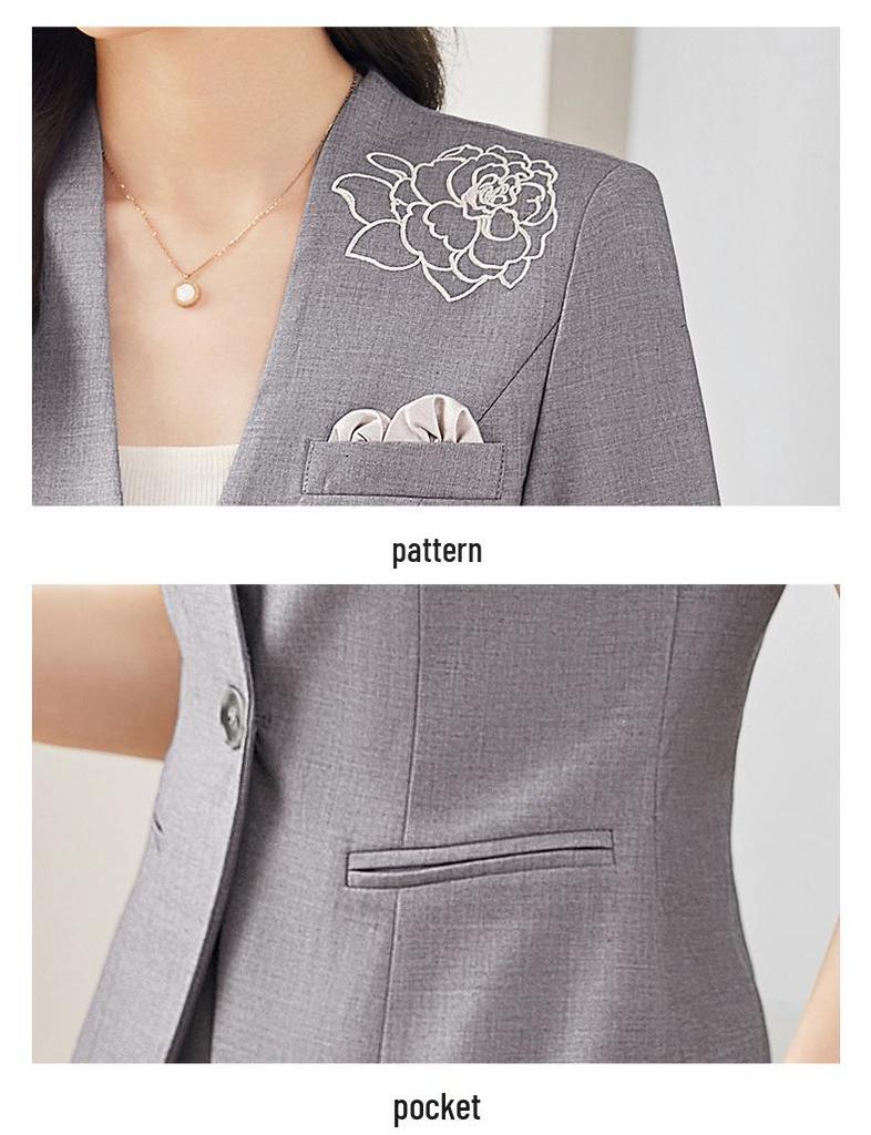 Профессиональный женский юбочный костюм с коротким рукавом для менеджера ресепшена отеля и ювелирного магазина, летняя униформа