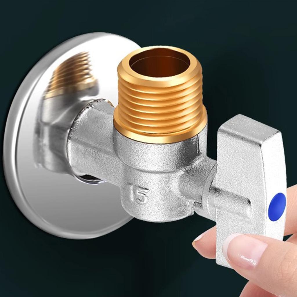 Латунные угловые клапаны 1/2" вход/выход, стабильные водозапорные клапаны, клапаны регулировки горячей/холодной воды для бытовых трубопроводов