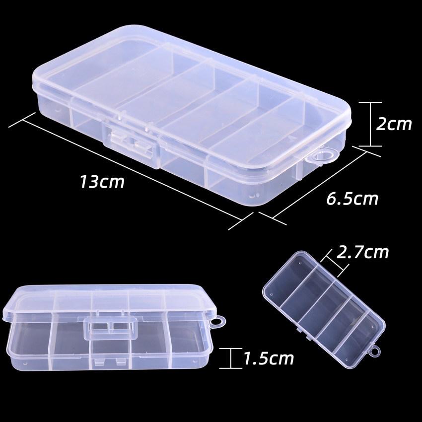 Transparent Plastic Lure and Component Storage Box with 5, 8, or 10 Compartments (Thunder Frog Box).