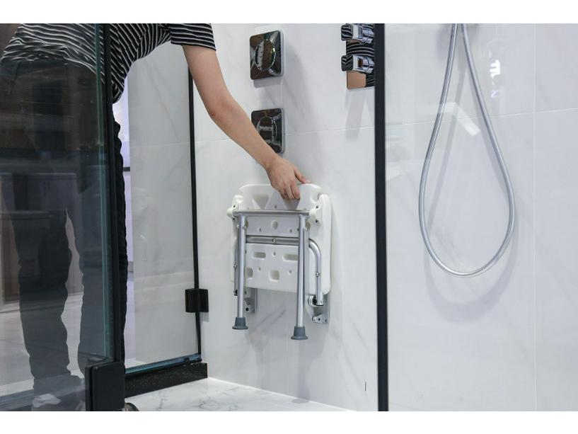 Настенный складной душевой табурет для маленьких помещений - Идеально для пожилых людей и беременных женщин
