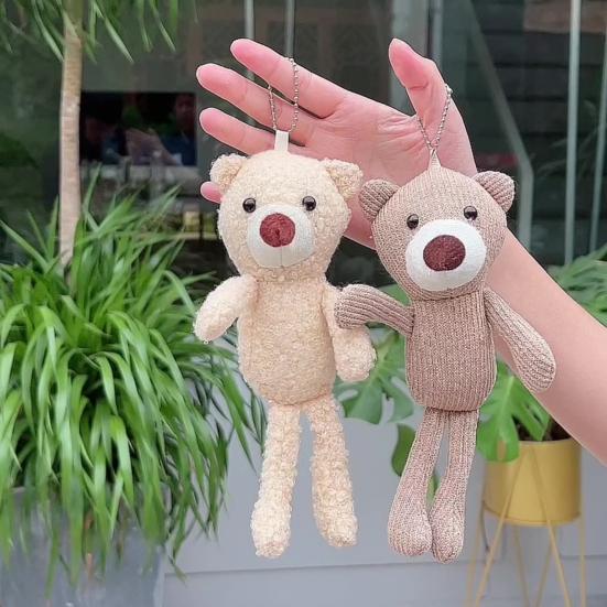 Брелок для ключей в виде плюшевого медведя для детей, брелок в виде плюшевого медведя, рюкзак, кулон, детские подарки на день рождения